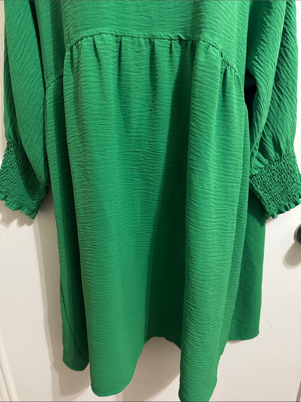Dokotoo Tunic Dress Flowy Soft Babydoll Empire Waist Crew Neck Smocked Cuff XL - Picture 5 of 10
